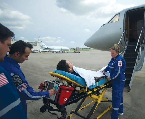 Patient Unloading from VIP Jet